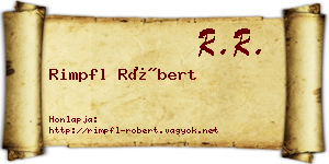 Rimpfl Róbert névjegykártya